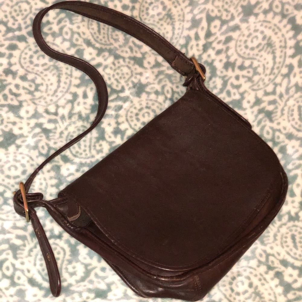 VINTAGE COACH LEATHER PURSE BROWN HANDBAG